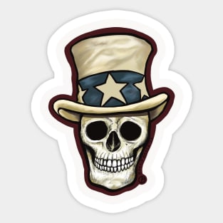 Uncle Sam Skull Sticker